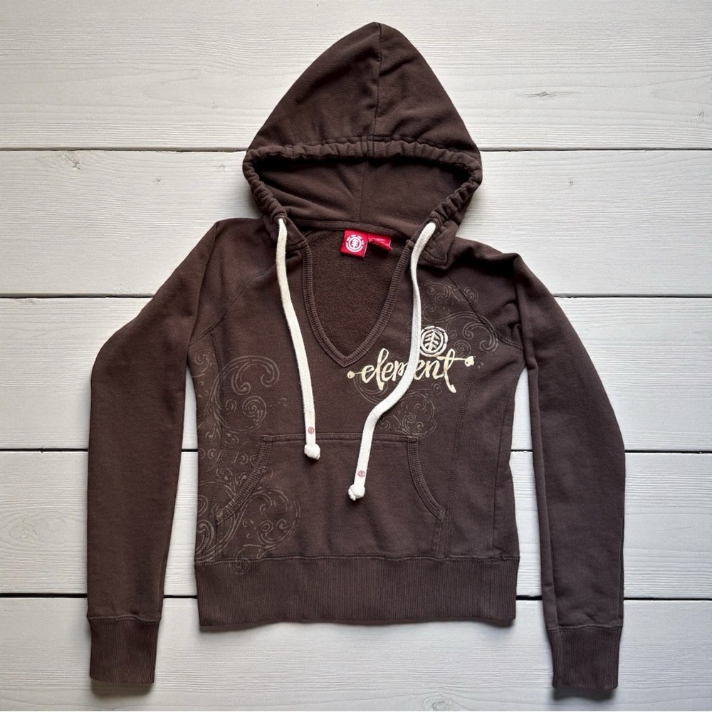 ELEMENT Brown Graphic Hoodie Sweatshirt – Size XS (Juniors Fit)